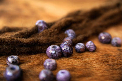 Violet Agate Dread Beads – Set of 2, Small or Large