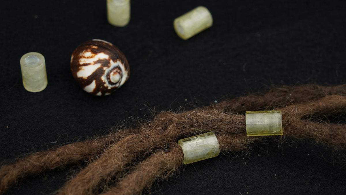 Lemon Quartz Dread Beads – Set of 2, Tube 11 × 16 mm – view 2