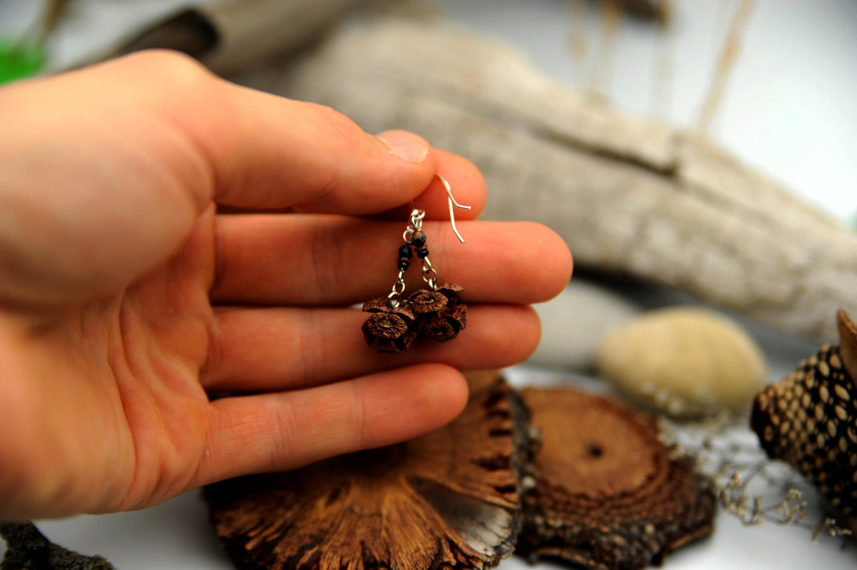 Cypress Cone Earrings with 925 Silver – Minimalist, Vintage Look – view 2
