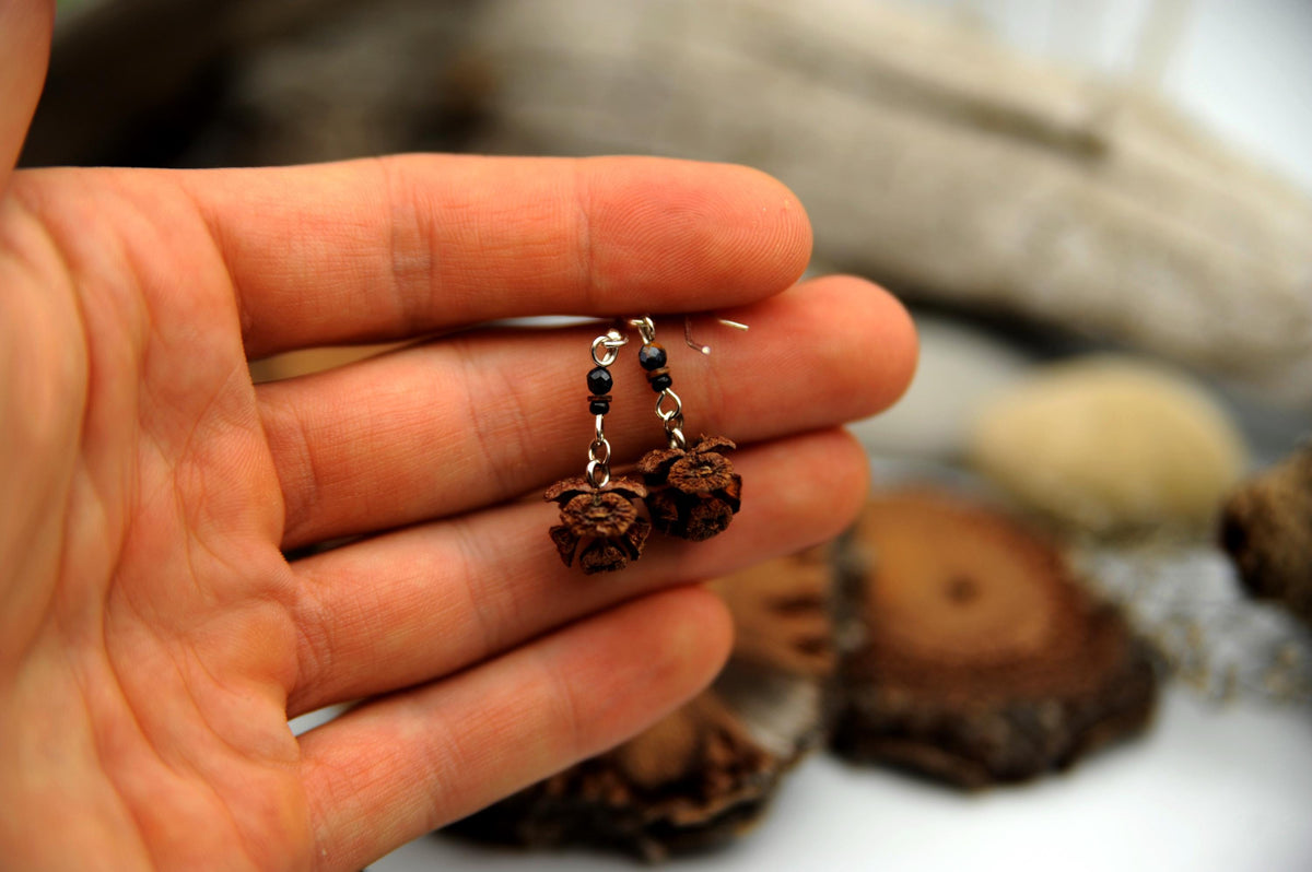 Cypress Cone Earrings with 925 Silver – Minimalist, Vintage Look – view 3
